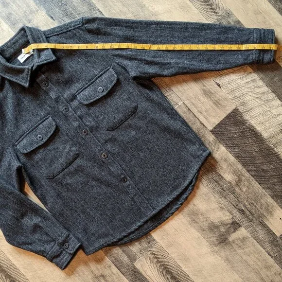 Taylor Stitch Explorer Shirt Coal Herringbone Grey Wool, 38 - Picture 7 of 8